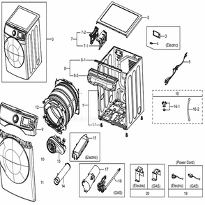Main Diagram and Parts List for DV45K6500GV (A3)(0001) Samsung Dryer