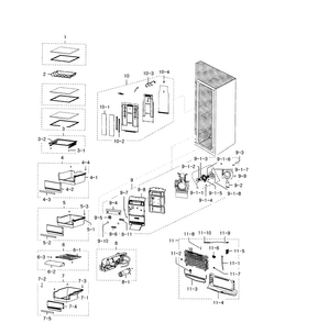 Refrigerator Diagram and Parts List for RSG309AARS XAA-0001 Samsung Refrigerator