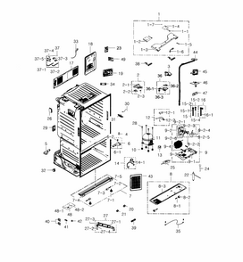 Cabinet Diagram and Parts List for RF28HDEDTSR AA-0002 Samsung Refrigerator