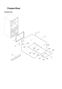 Freezer Door Parts Diagram and Parts List for RF28JBEDBSG AA-08 Samsung Refrigerator