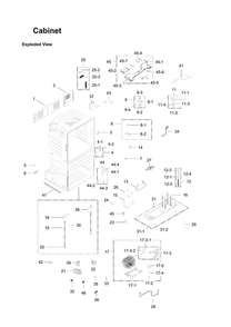Cabinet Parts Diagram and Parts List for RF28JBEDBSR AA-08 Samsung Refrigerator
