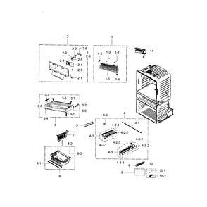 Freezer Diagram and Parts List for RF28HMEDBSR AA-01 Samsung Refrigerator