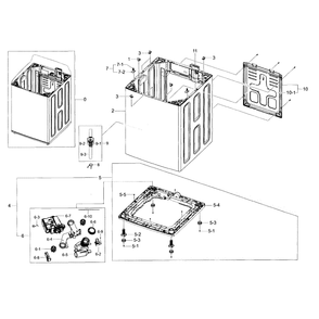 Frame Diagram and Parts List for WA40J3000AW A2-0000 Samsung Washer