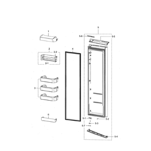Fridge Door Diagram and Parts List for RSG307AABP XAA-04 Samsung Refrigerator