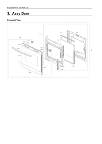 Door Assembly Diagram and Parts List for NX60T8511SS AA-01 Samsung Range