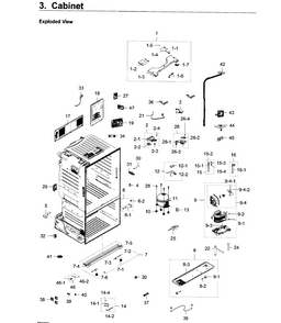 Cabinet Diagram and Parts List for RF28HDEDPWW AA-0006 Samsung Refrigerator