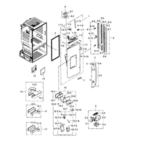 Refrigerator Door L Diagram and Parts List for RF30HDEDTSR AA-01 Samsung Refrigerator