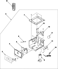 Control Assembly Diagram and Parts List for AW069CB XAA Samsung Air Conditioner