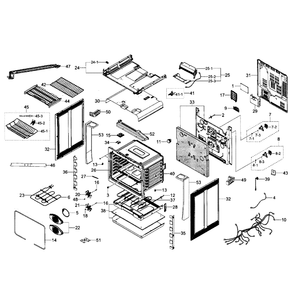 Cabinet Assembly Diagram and Parts List for NE58H9970WS AA-00 Samsung Range