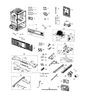 Cabinet Diagram and Parts List for RF26HFENDBC AA-0001 Samsung Refrigerator