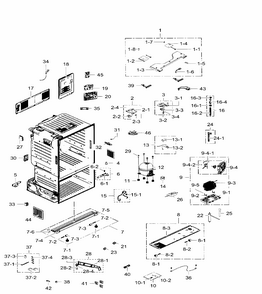 Cabinet Diagram and Parts List for RF30HDEDTSR AA-0005 Samsung Refrigerator