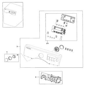 Control Panel Diagram and Parts List for DV330AEB XAA-0003 Samsung Dryer
