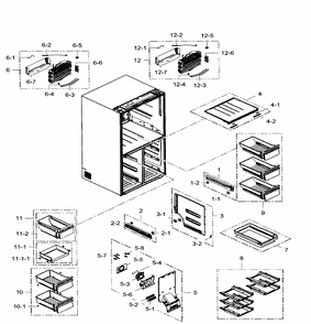 Freezer Diagram and Parts List for RF34H9960S4 AA-0004 Samsung Refrigerator