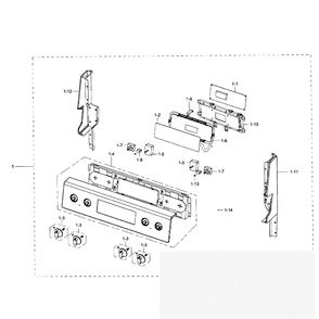Control Panel Diagram and Parts List for NE59J3420SB AA-03 Samsung Range