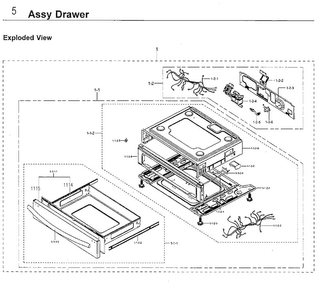 Drawer Diagram and Parts List for NX58H9950WS AA-00 Samsung Range
