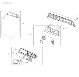 Control Panel Diagram and Parts List for DV48J7700GW A2-0002 Samsung Dryer