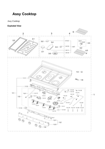 Cooktop Assembly Diagram and Parts List for NX60A6311SG AA-01 Samsung Range