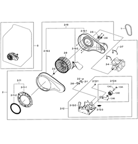Motor Asy Diagram and Parts List for DV422GWHDWR AA-0001 Samsung Dryer