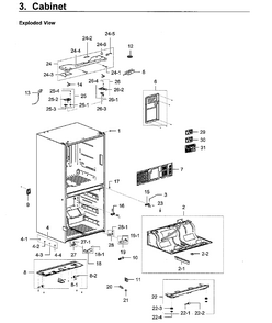 Cabinet Diagram and Parts List for RF28K9070SG AA-0001 Samsung Refrigerator