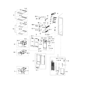 Freezer Diagram and Parts List for RH29H9000SR AA-0001 Samsung Refrigerator