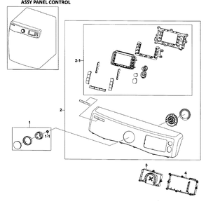 Control Panel Diagram and Parts List for DV520AEW XAA Samsung Dryer