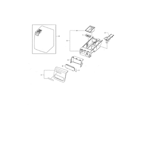 Drawer Diagram and Parts List for WF338AAW XAA-00 Samsung Washer