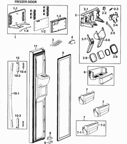 Left Door Diagram and Parts List for RS277ACBP XAA-0000 Samsung Refrigerator