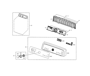 Control Panel Diagram and Parts List for DV5471AGP XAA-0002 Samsung Dryer