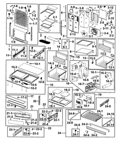 Refrigerator Diagram and Parts List for RFG293HARS XAA-0001 Samsung Refrigerator