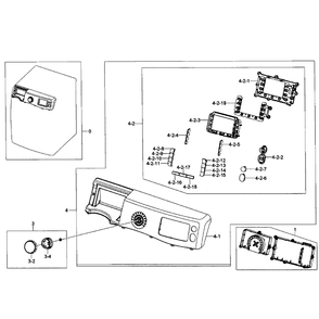 Control Panel Diagram and Parts List for WF435ATGJRA A1-01 Samsung Washer