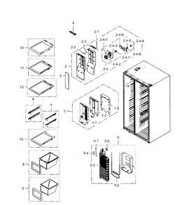 Freezer Diagram and Parts List for RS267TDRS XAA-0000 Samsung Refrigerator