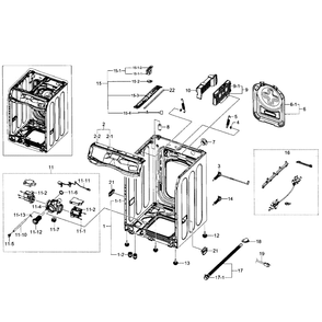 Frame Diagram and Parts List for WF520ABP XAA-05 Samsung Washer