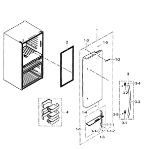 Right Door Diagram and Parts List for RF31FMEDBBC AA-04 Samsung Refrigerator