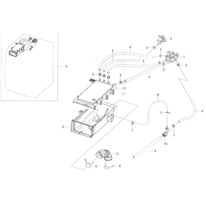 Housing Drawer Diagram and Parts List for WF45K6200AW A2-0000 Samsung Washer