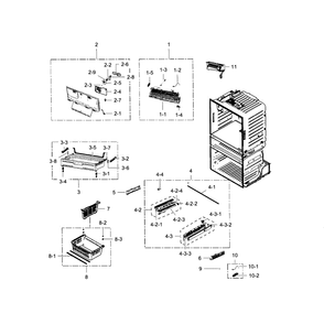 Freezer Diagram and Parts List for RF28HMEDBWW AA-01 Samsung Refrigerator
