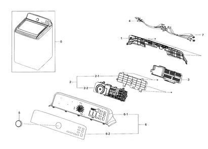 Control Panel Diagram and Parts List for WA456DRHDSU AA-0004 Samsung Washer