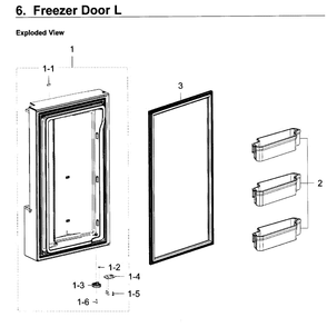 Freezer Door L Diagram and Parts List for RF23J9011SR AA-08 Samsung Refrigerator