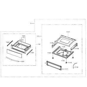 Drawer Assembly Diagram and Parts List for NE597N0PBSR AA-02 Samsung Range
