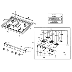Cavity Assembly Diagram and Parts List for FX510BGS XAA-02 Samsung Range