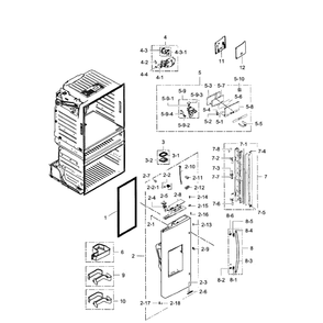 Left Door Diagram and Parts List for RF28JBEDBSG AA-0006 Samsung Refrigerator