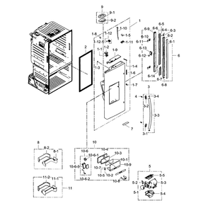 Fridge Door L Diagram and Parts List for RF23HCEDBWW AA-01 Samsung Refrigerator