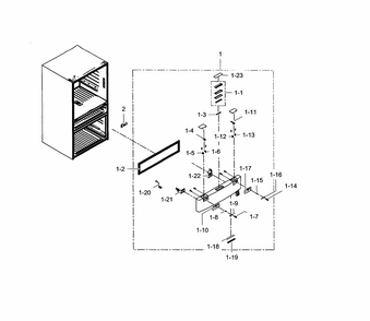 Flexzone Diagram and Parts List for RF24FSEDBSR AA-0002 Samsung Refrigerator