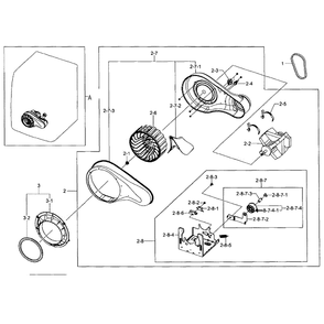 Motor Duct Diagram and Parts List for DV393GTPAWR A1-01 Samsung Dryer