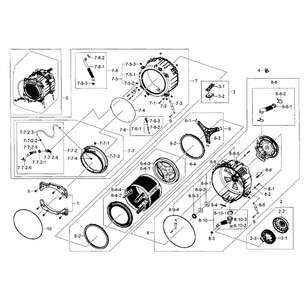 Tub/drum Assy Diagram and Parts List for WF511ABW XAA-0003 Samsung Washer