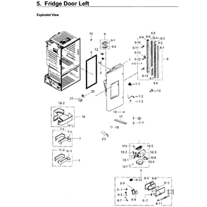 Fridge Door L Diagram and Parts List for RF26J7500SR AA-01 Samsung Refrigerator
