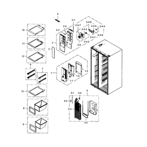 Freezer Diagram and Parts List for RH25H5611SR AA-0000 Samsung Refrigerator
