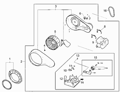 Motor Assy Diagram and Parts List for DV220AGW XAA Samsung Dryer