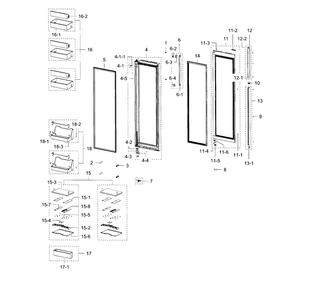 Door-fridge Diagram and Parts List for RH30H9500SR AA-0000 Samsung Refrigerator