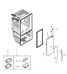Right Door Diagram and Parts List for RFG29PHDBP XAA-0002 Samsung Refrigerator