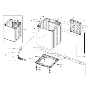 Frame Diagram and Parts List for WA422PRHDWR AA-0000 Samsung Washer